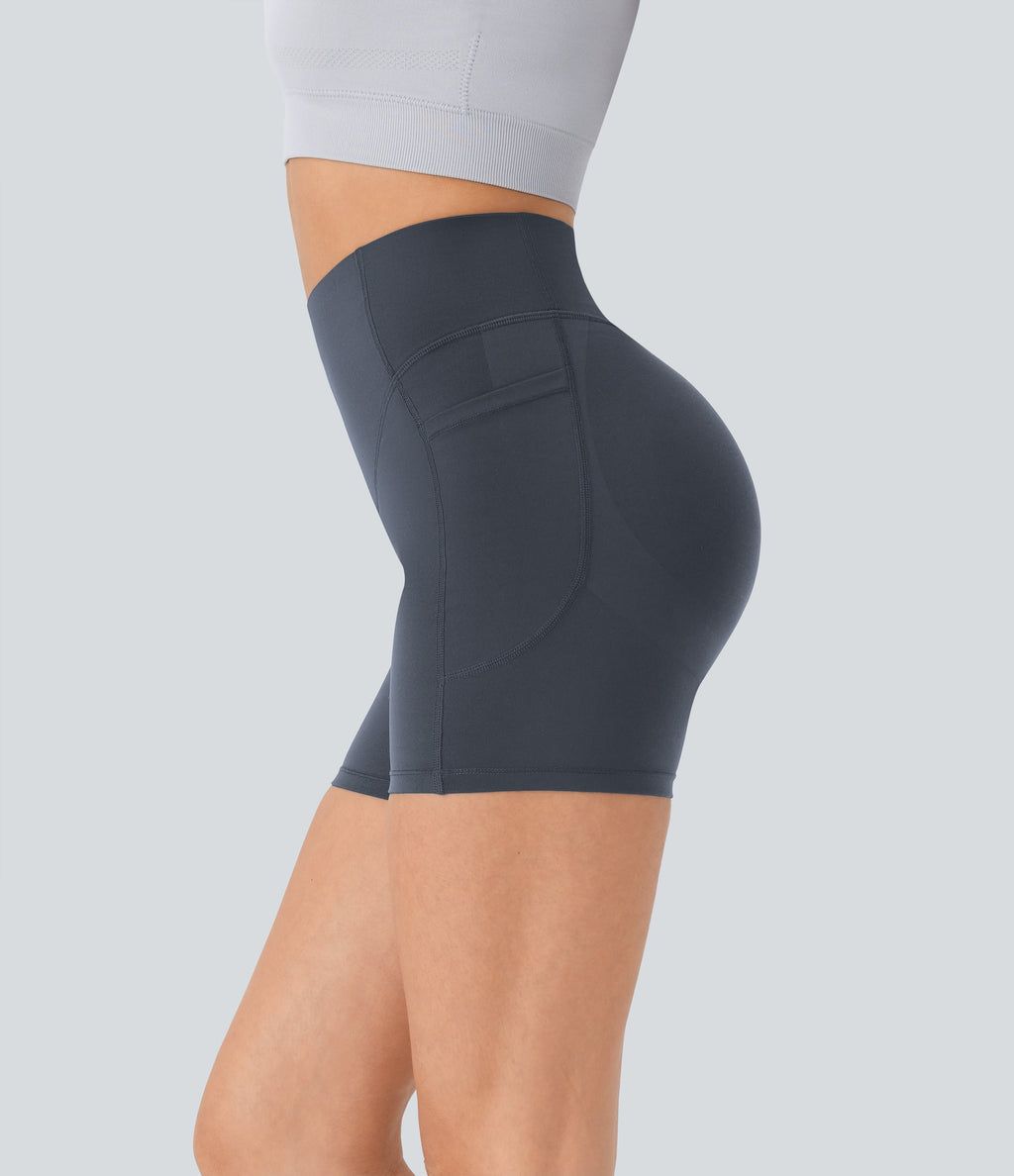 High Waisted Butt Lifting Tummy Control Shaping Workout Biker Shorts 5''