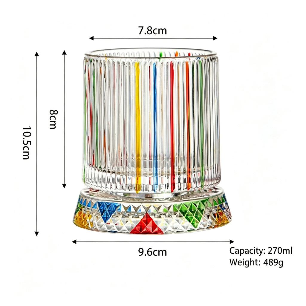 Hand Painted Embossed Rotating Whiskey Glass