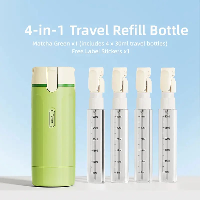 4-in-1 Portable Travel Dispenser Bottle