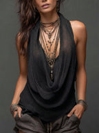 Casual & Sexy Knitted Tank Top Two-piece Set