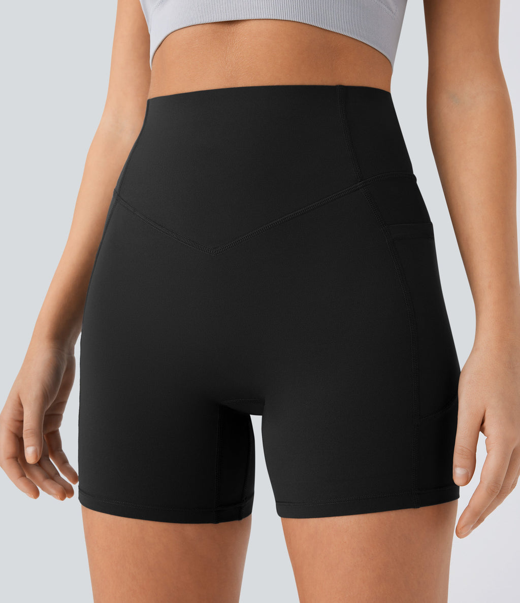 High Waisted Butt Lifting Tummy Control Shaping Workout Biker Shorts 5''