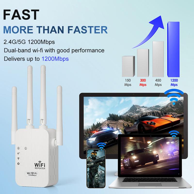 1200Mbps WiFi Extender – Covers 10,000 sq.ft & 50 Devices. 🏡✨