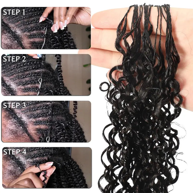 50g/Pack – Knotless Boho Braids, Curly & Wavy Textures