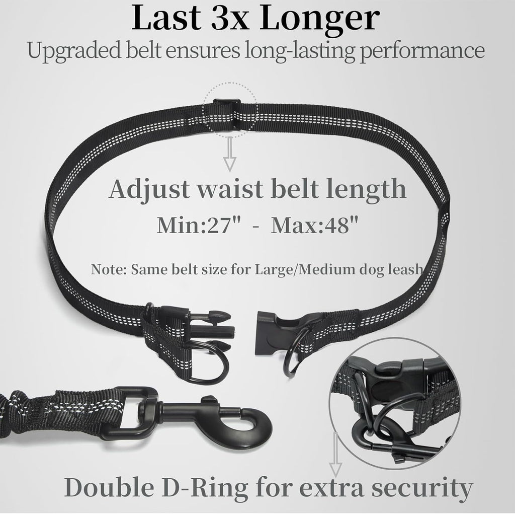 Hands Free Bungee Dog Leash with Detachable Zipper Pouch