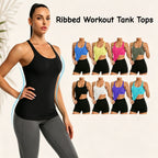 Ribbed Workout Tank Tops with Built in Bra
