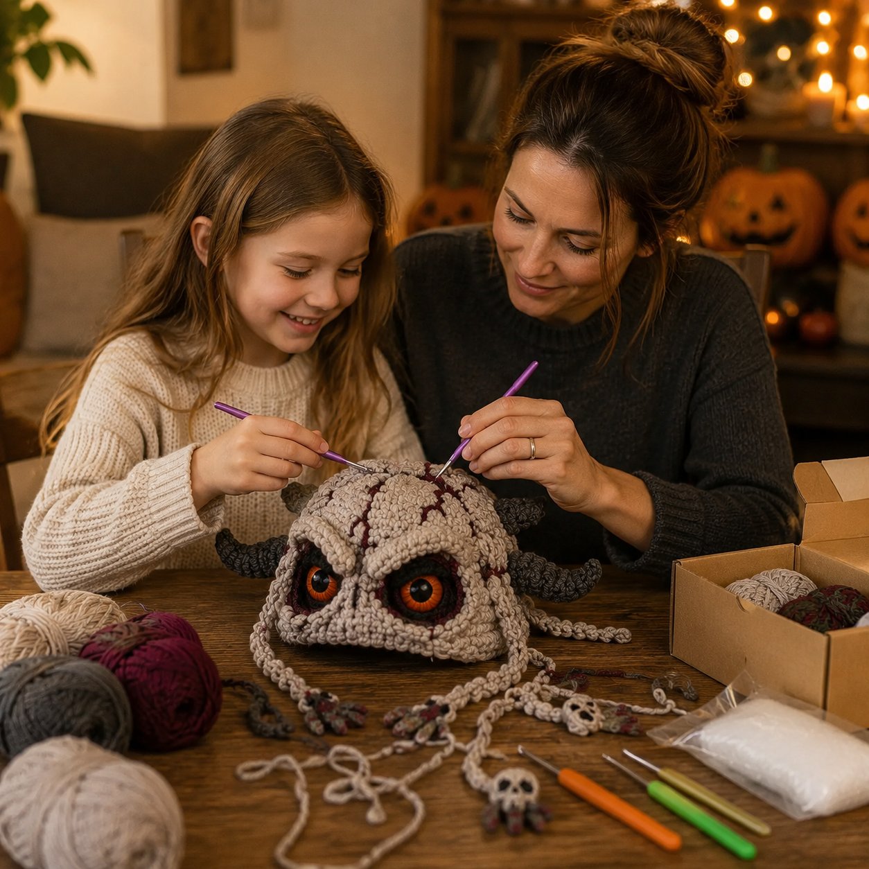 Halloween Monster Hood DIY Crochet Kit