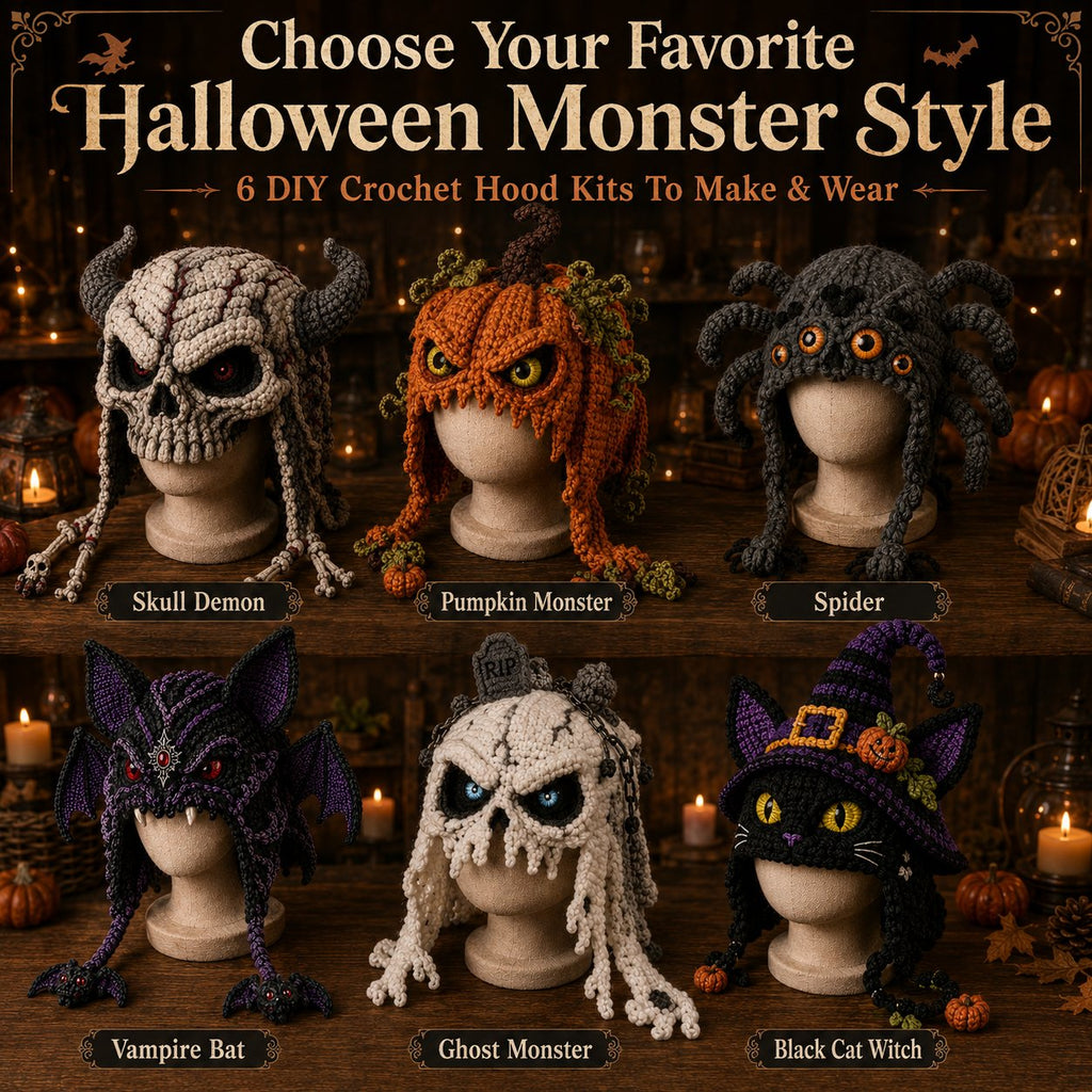 Halloween Monster Hood DIY Crochet Kit