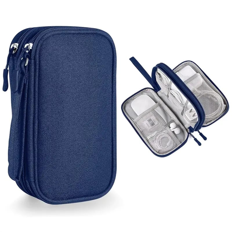 Travel Double Layers All-in-One Cable Organizer Pouch