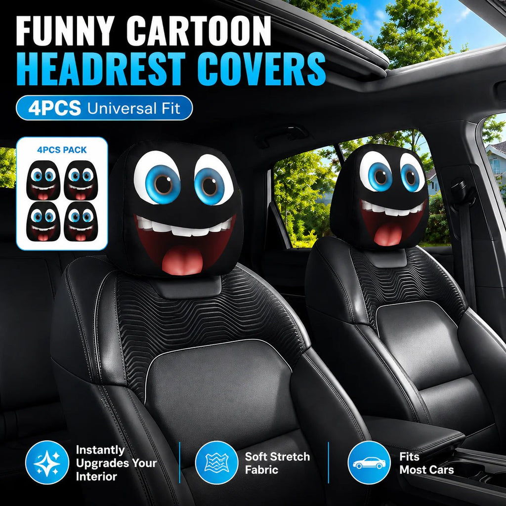 Halloween Funny Cartoon Car Headrest Covers – 2PCS