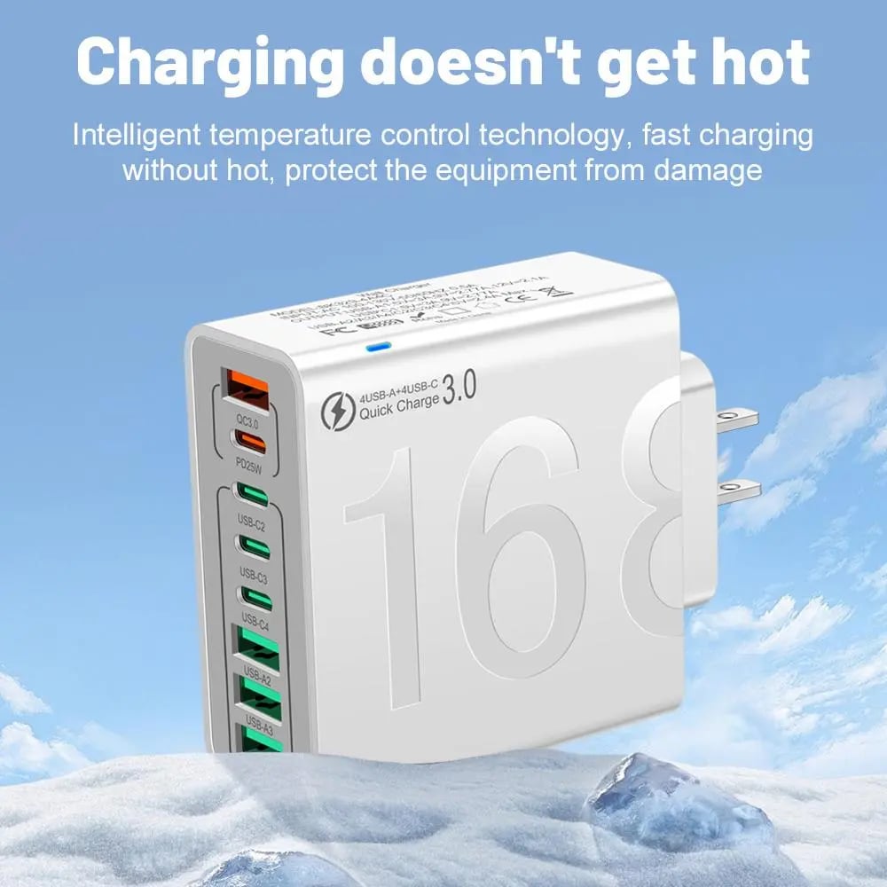 CableMess Saver Smart 8-Port Family Fast Charging Station
