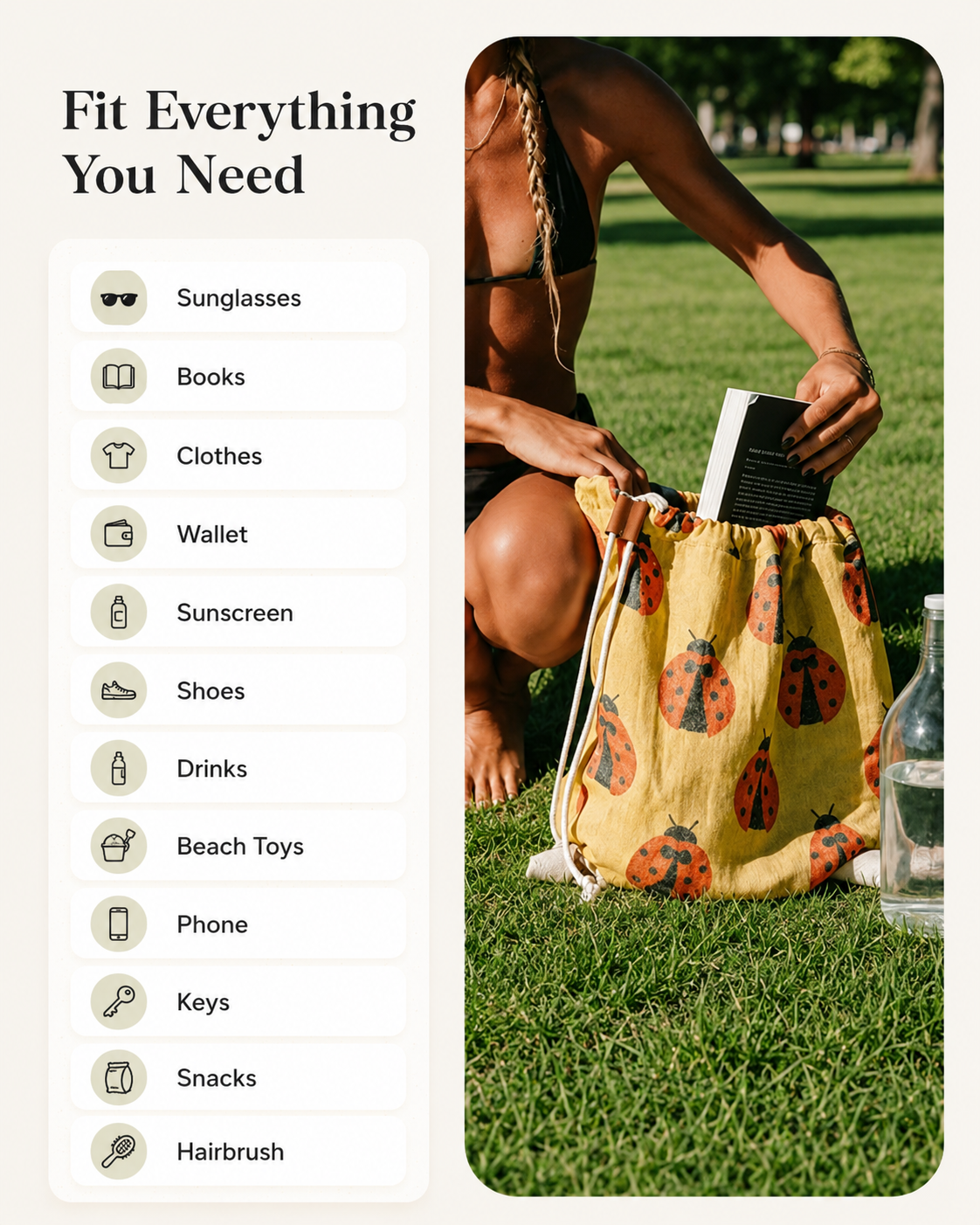 2-in-1 Turkish Cotton Towel Bag