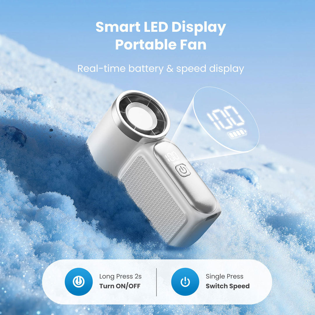 Ultra Compact Turbo Handheld Fan with LED Display