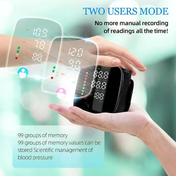 LED Wrist Blood Pressure Monitor, Adjustable Health Tracker