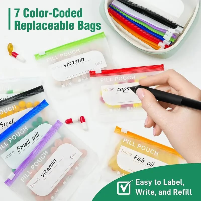 Portable Waterproof Pill Pouch Set