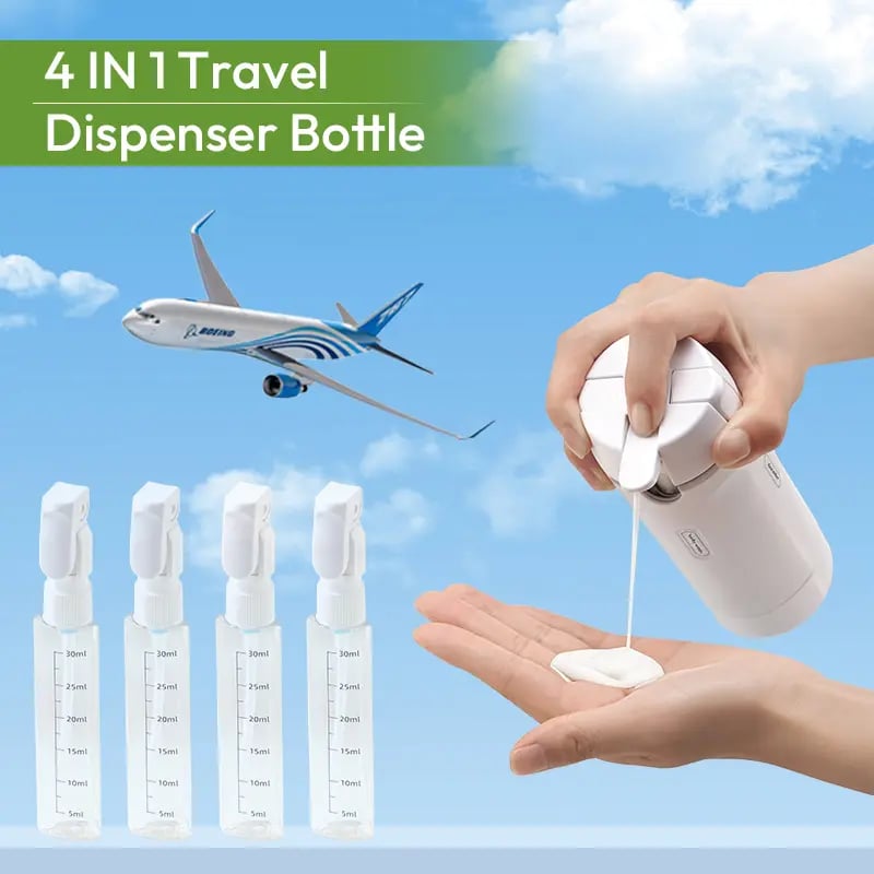 4-in-1 Portable Travel Dispenser Bottle