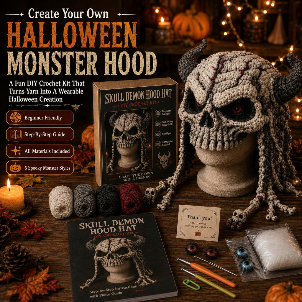 Halloween Monster Hood DIY Crochet Kit