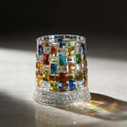 Hand Painted Embossed Rotating Whiskey Glass‘