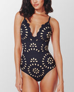 Flower Hollow One Piece Swimsuit and Skirt*