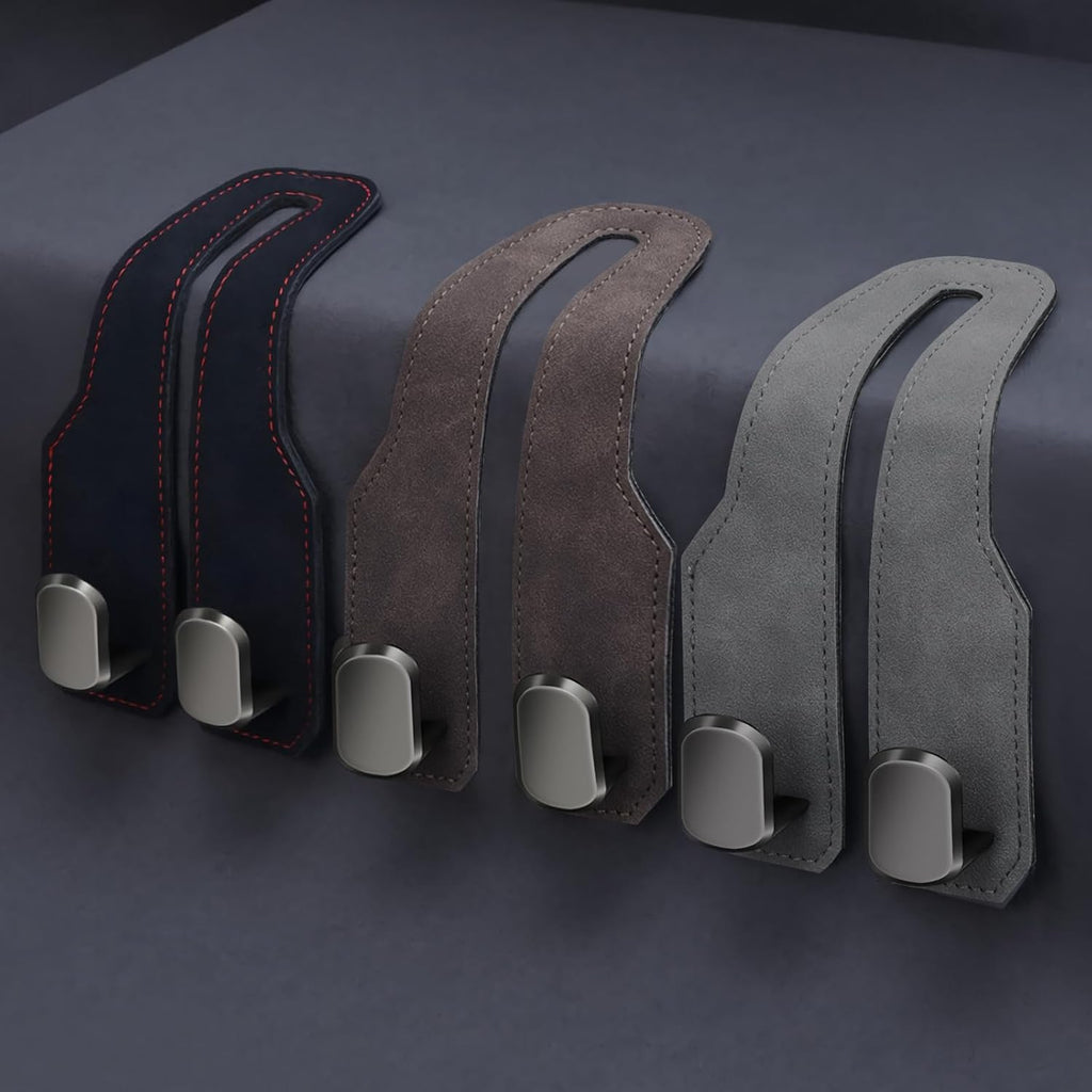 🔥Leather Car Seat Back Storage Hook, Double Hook Car Seat Hangers