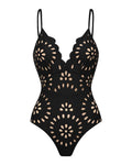 Flower Hollow One Piece Swimsuit and Skirt*