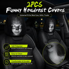 Halloween Funny Cartoon Car Headrest Covers – 2PCS
