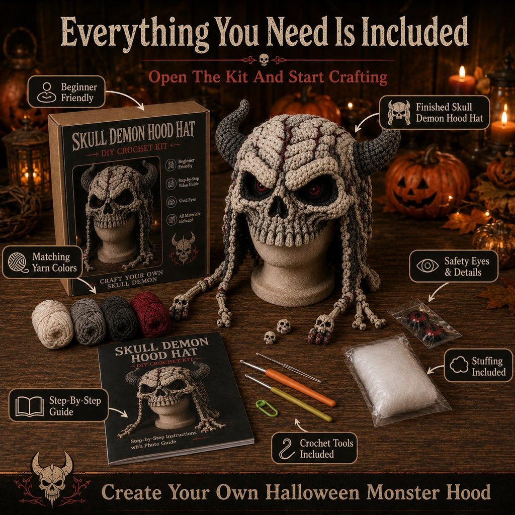 Halloween Monster Hood DIY Crochet Kit