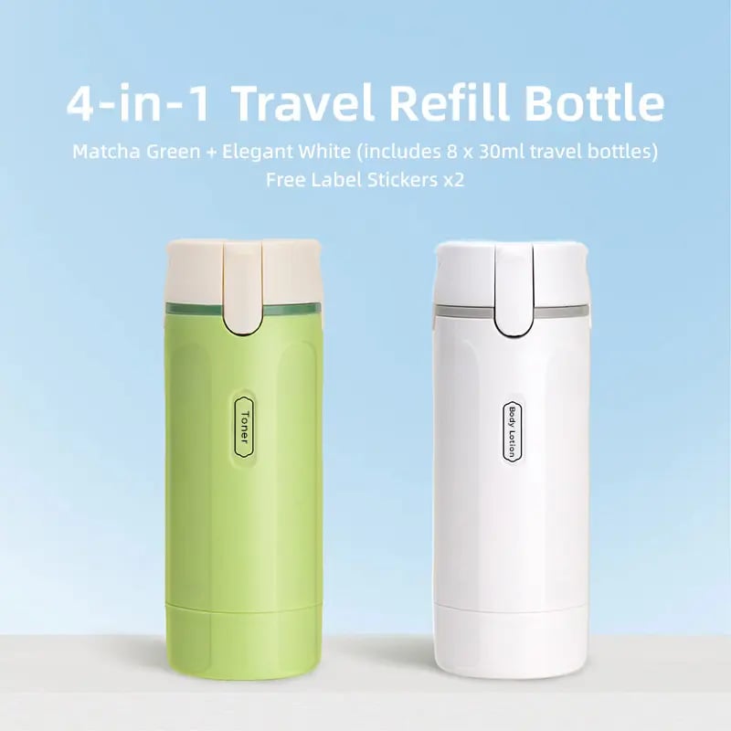 4-in-1 Portable Travel Dispenser Bottle