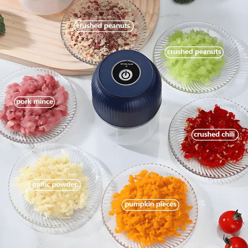 Electric Garlic Chopper, Mini Portable Veggie Cutter