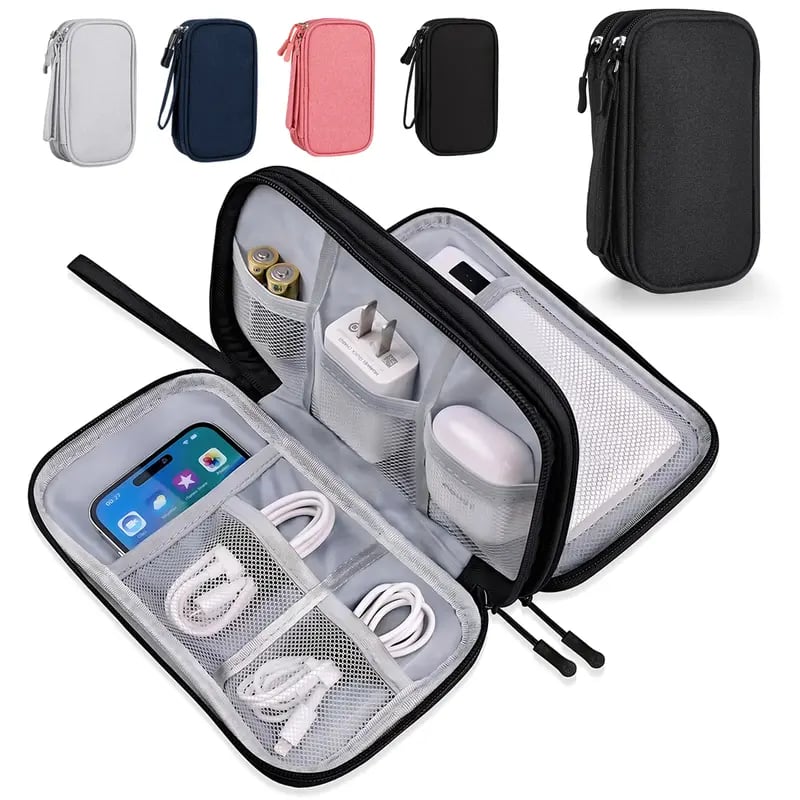 Travel Double Layers All-in-One Cable Organizer Pouch