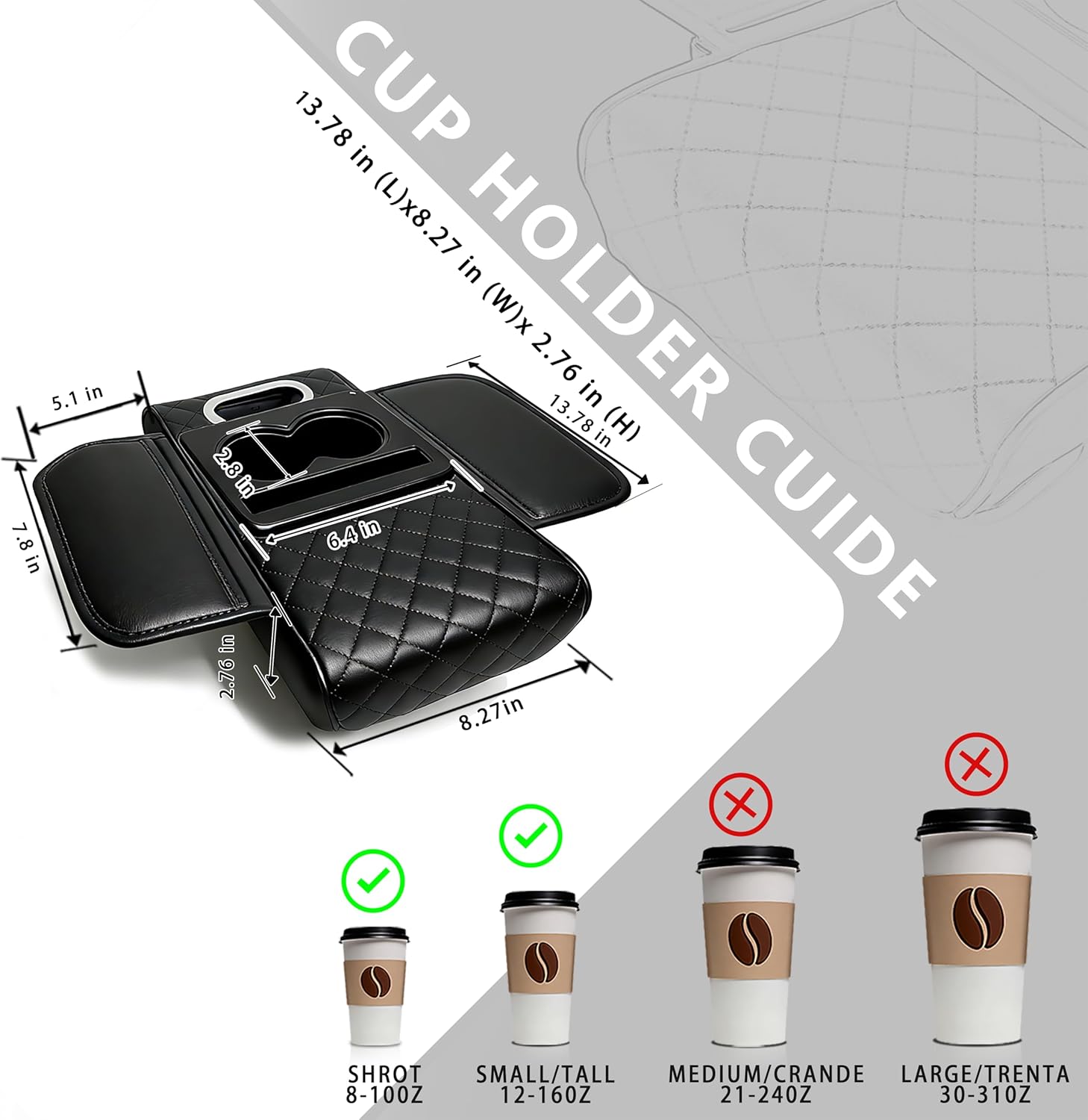 Model High Quality Leather Multifunctional Car Armrest Cushion