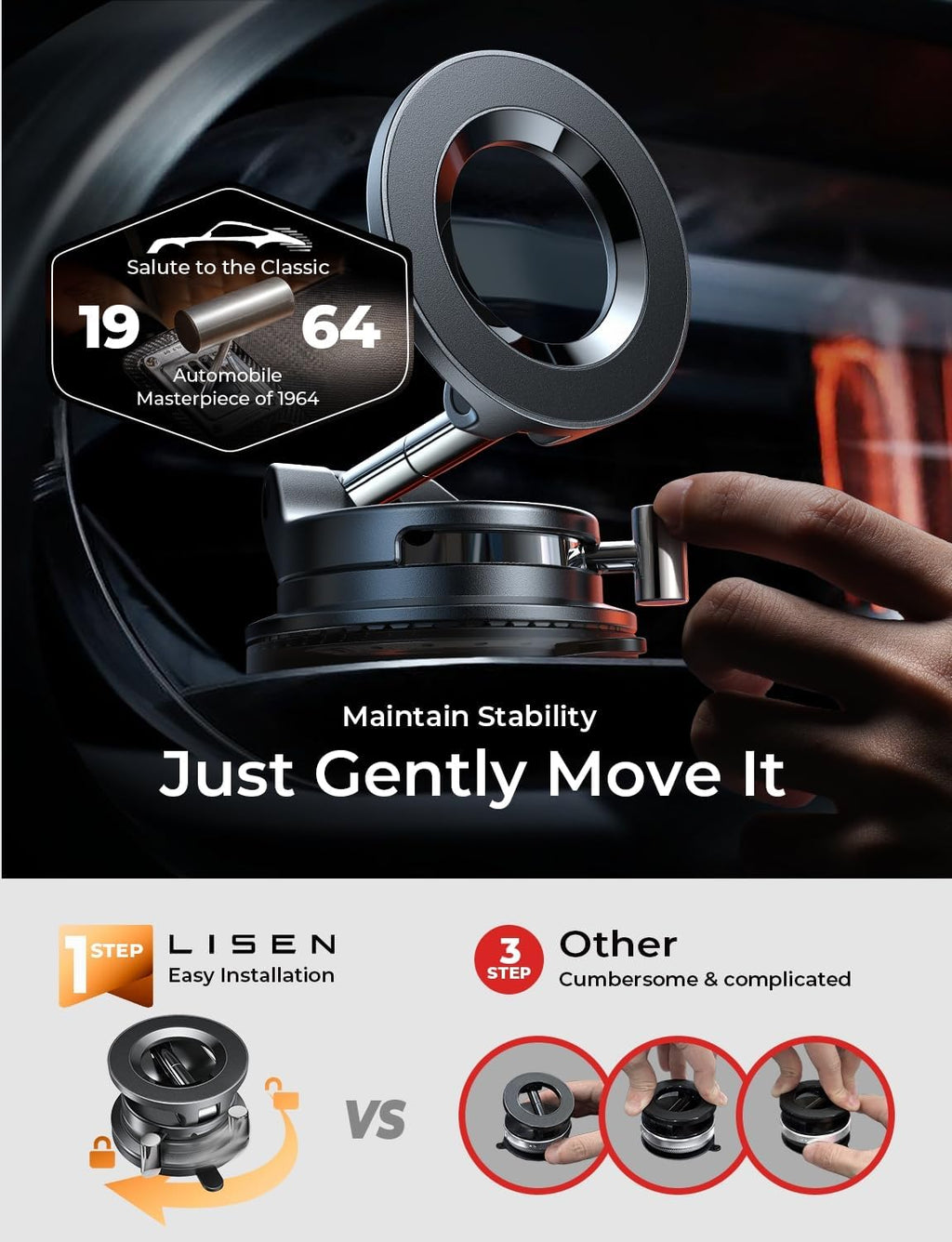 Vacuum Magnetic Suction Phone Mount
