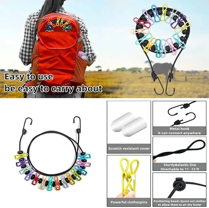 Retractable Portable Clothesline for Travel