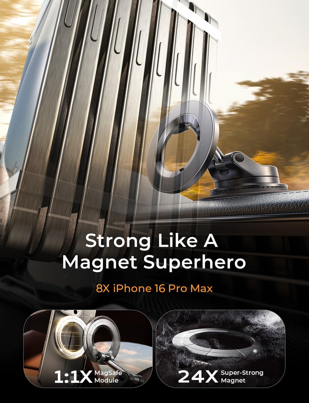 Vacuum Magnetic Suction Phone Mount