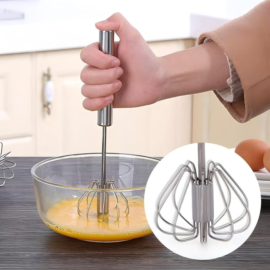 Stainless Steel Hand Push Rotary Whisk