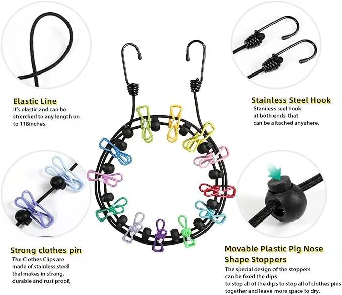 Retractable Portable Clothesline for Travel