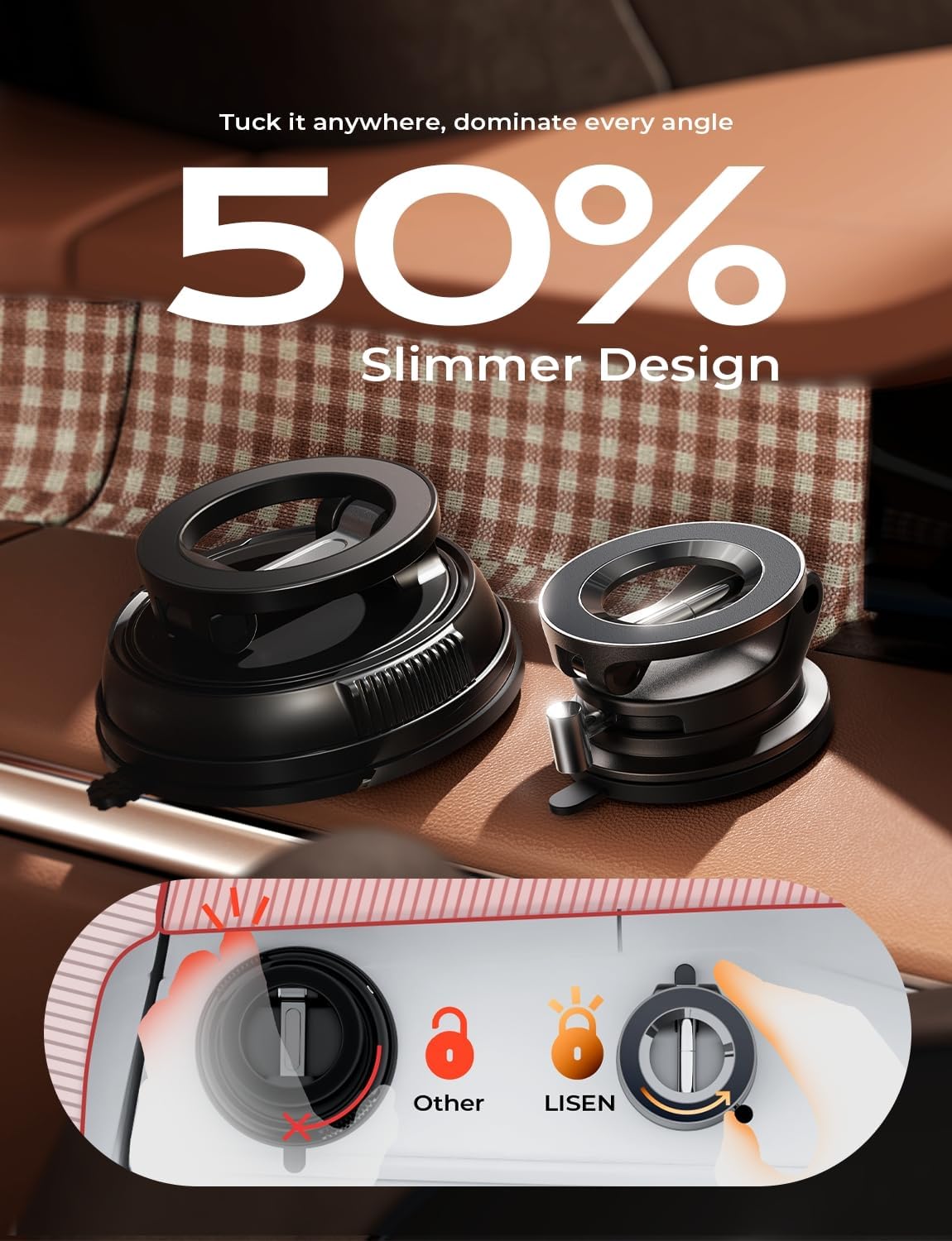 Vacuum Magnetic Suction Phone Mount