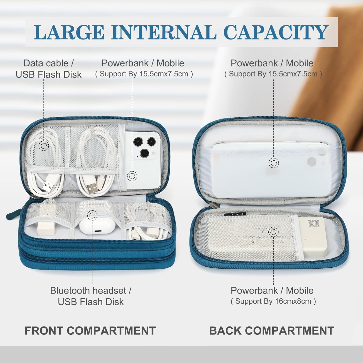 Travel Double Layers All-in-One Cable Organizer Pouch