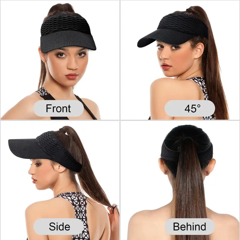 Women's High Ponytail Sun Visor Hat