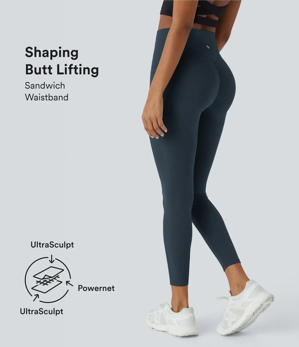 High Waisted Butt Lifting Tummy Control Leggings with Side Pocket