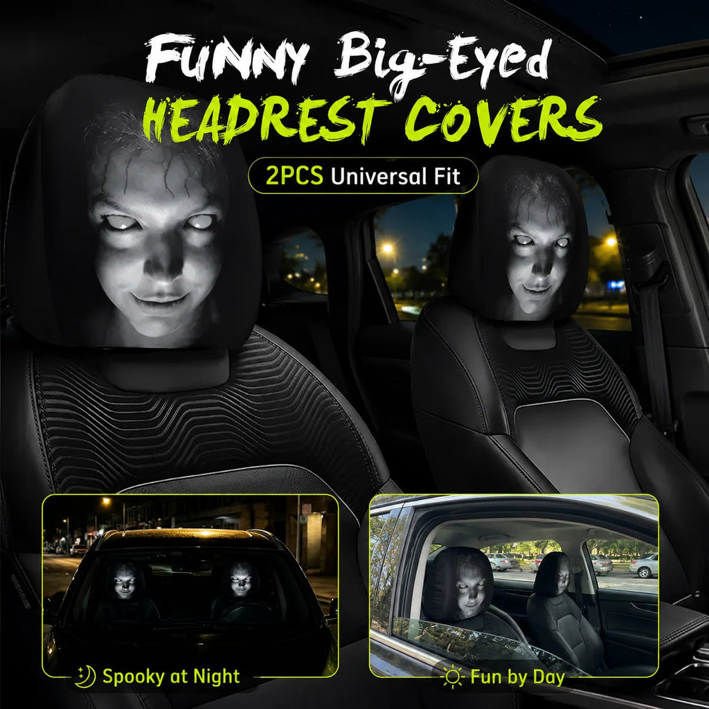 Halloween Funny Cartoon Car Headrest Covers – 2PCS