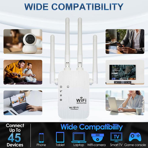 1200Mbps WiFi Extender – Covers 10,000 sq.ft & 50 Devices. 🏡✨