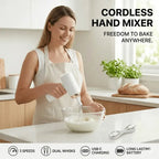 Portable Cordless 3 Speed Hand Mixer