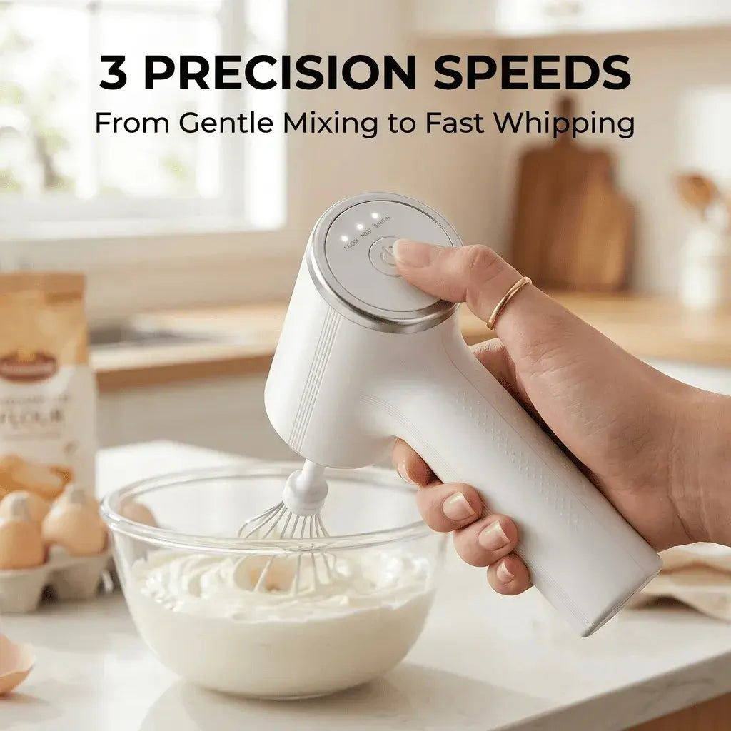Portable Cordless 3 Speed Hand Mixer