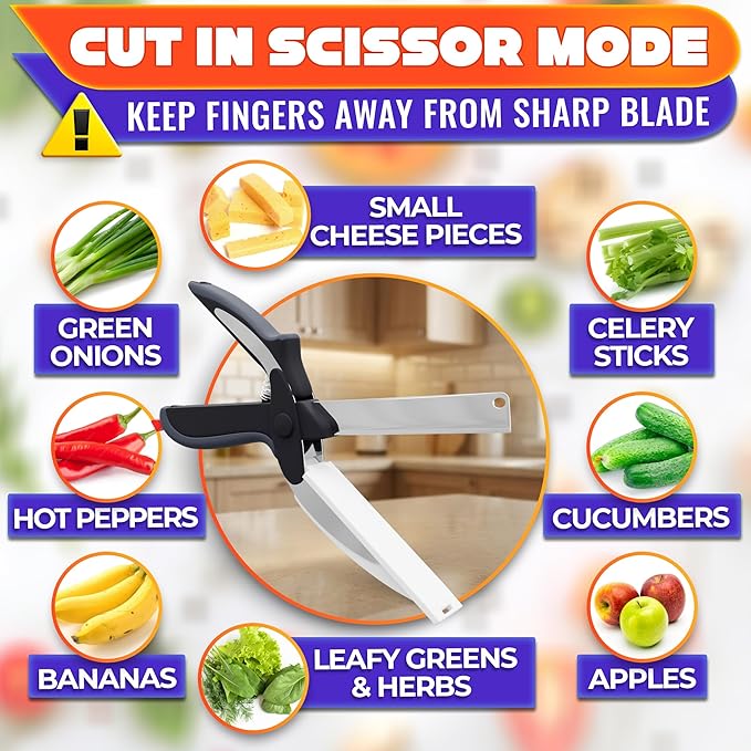 2 in 1 Kitchen Scissors for Food – Stainless Steel Blade & Plastic Cutting - Image 7