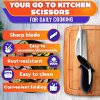 2 in 1 Kitchen Scissors for Food – Stainless Steel Blade & Plastic Cutting - Image 6