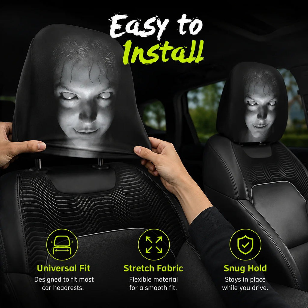 Halloween Funny Cartoon Car Headrest Covers – 2PCS