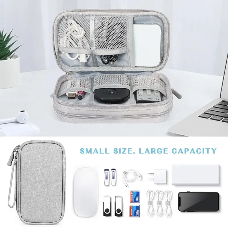 Travel Double Layers All-in-One Cable Organizer Pouch