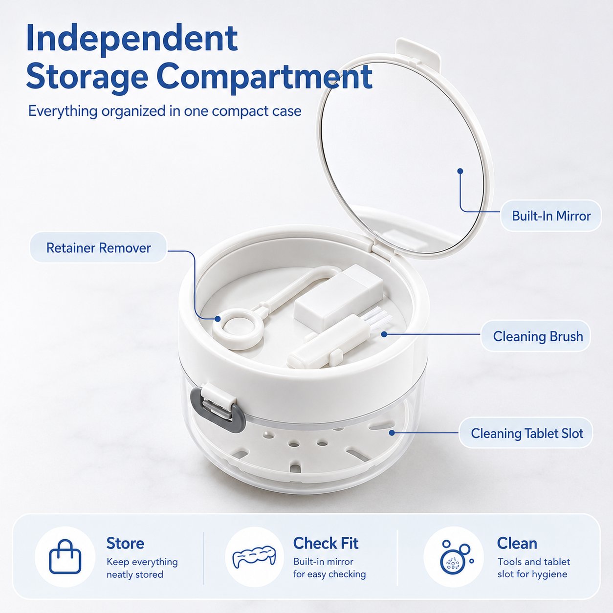 3-in-1 Retainer Cleaning Storage Case