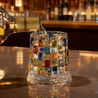 Hand Painted Embossed Rotating Whiskey Glass‘