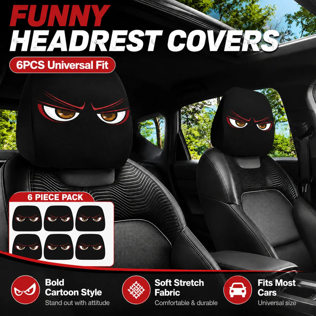 Halloween Funny Cartoon Car Headrest Covers – 2PCS